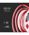 10m 8W/m Néon Flex LED Rouge - 24V, IP65, 9x16,5mm