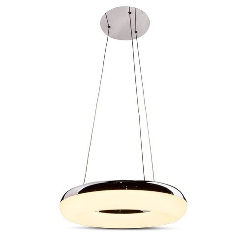 Suspension LED 40W, Ø40cm - 2800lm, 3000K, finition chrome, source lumineuse incluse