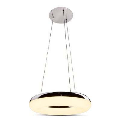 Suspension LED 40W, Ø40cm - 2800lm, 3000K, finition chrome, source lumineuse incluse