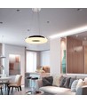 Suspension LED 40W, Ø40cm - 2800lm, 3000K, finition chrome, source lumineuse incluse
