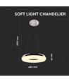 Suspension LED 40W, Ø40cm - 2800lm, 3000K, finition chrome, source lumineuse incluse