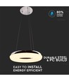 Suspension LED 40W, Ø40cm - 2800lm, 3000K, finition chrome, source lumineuse incluse