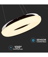 Suspension LED 40W, Ø40cm - 2800lm, 3000K, finition chrome, source lumineuse incluse
