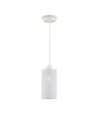 Suspension E27 en métal blanc mat - Ø13cm, câble 1 mètre, IP20 intérieur, 5 ans de garantie