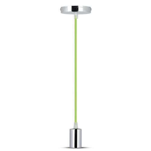 Suspension E27 en métal - Chrome, Vert