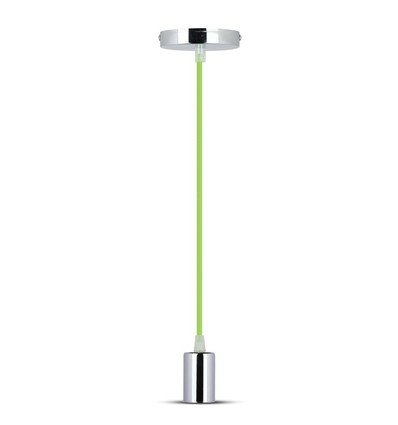 Suspension E27 en métal - Chrome, Vert