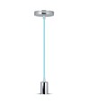 Suspension E27 en métal chromé - Bleu clair