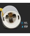 Suspension E27 en chrome avec câble jaune - Sans source lumineuse, design moderne