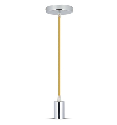 Suspension E27 en chrome avec câble beige - Max. 60W, Ø3,6cm, sans source lumineuse