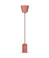 Suspension en béton rouge, douille E27 - Ronde, Ø5cm, sans source lumineuse, IP20 intérieur