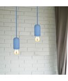 Suspension en béton bleu - Douille E27, Ø5cm, sans source lumineuse