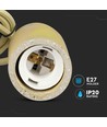 Suspension en béton jaune, douille E27 - Max 60W, Ø5cm, sans source lumineuse