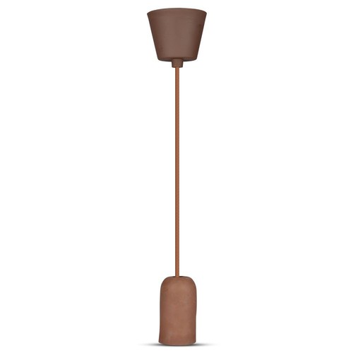 Suspension E27 en béton brun - Ø5cm, sans source lumineuse, max 60W