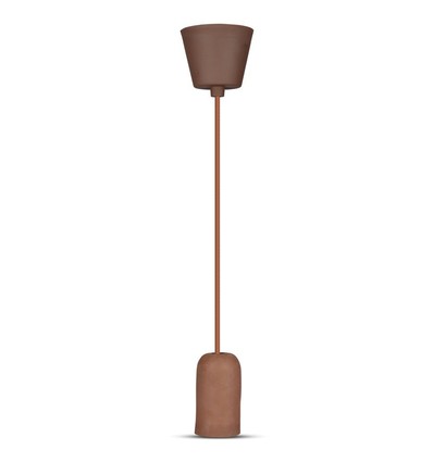 Suspension E27 en béton brun - Ø5cm, sans source lumineuse, max 60W