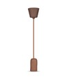 Suspension E27 en béton brun - Ø5cm, sans source lumineuse, max 60W