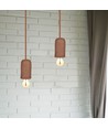 Suspension E27 en béton brun - Ø5cm, sans source lumineuse, max 60W