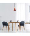 Suspension Ø12,5cm en béton et bois - Rouge, douille E27, design moderne