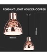 Suspension E27, Cuivre - Ø15cm, max 60W, sans source lumineuse
