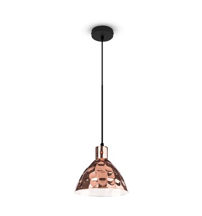 Suspension E27 en cuivre, Ø30cm - Câble 1m, IP20, max 60W, sans source lumineuse