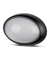 Plafonnier LED ovale 8W - IP54, noir, 18,7 x 12,6 cm, montage mur/plafond, source lumineuse incl.