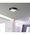 Plafonnier LED ovale 8W - IP54, noir, 18,7 x 12,6 cm, montage mur/plafond, source lumineuse incl.