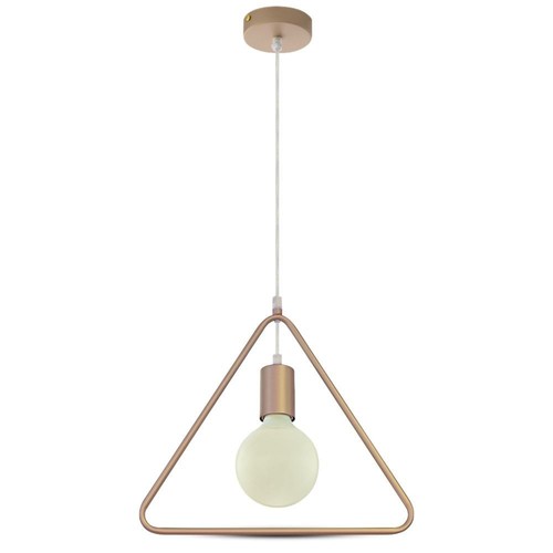 Suspension triangulaire géométrique, Champagne or - Douille E27, câble 1m, métal, max 60W