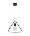 Suspension E27, triangle géométrique - Noir mat, design moderne, finition métal