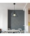 Suspension E27, triangle géométrique - Noir mat, design moderne, finition métal