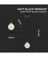 Suspension E27, triangle géométrique - Noir mat, design moderne, finition métal