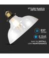 Suspension en verre E27 Ø24,5cm - Transparent, max 60W, hauteur 110cm, base en métal