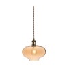 Suspension en verre Ø26cm, E27 - Ambre, hauteur 115cm, sans source lumineuse