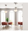 Suspension en verre Ø26cm, E27 - Ambre, hauteur 115cm, sans source lumineuse