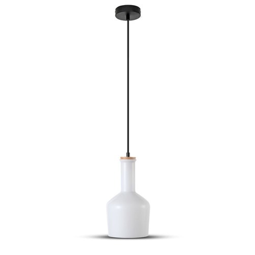Lampe suspension en verre E27 - Blanc