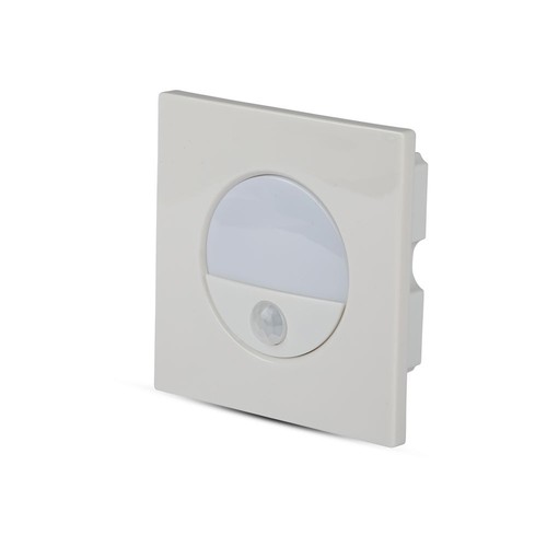 Spot LED encastrable 3W avec capteur - 4000K, capteur 130 degrés, aluminium, bord blanc
