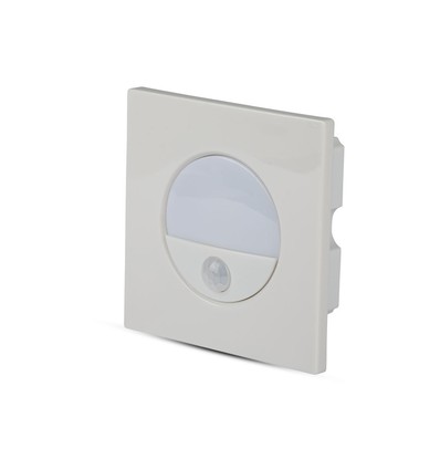 Spot LED encastrable 3W avec capteur - 4000K, capteur 130 degrés, aluminium, bord blanc