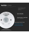 Détecteur de mouvement V-Tac 360° PIR - 1000W, 6m, IP20 intérieur, 230V