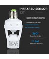 Douille E27 avec détecteur de mouvement infrarouge 360° - Max 60W, portée jusqu'à 6m, intérieur/extérieur