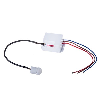 Détecteur de mouvement infrarouge IP65 - 120°/360°, blanc, portée jusqu'à 6m, temps et lux réglables