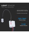 Détecteur de mouvement infrarouge IP65 - 120°/360°, blanc, portée jusqu'à 6m, temps et lux réglables