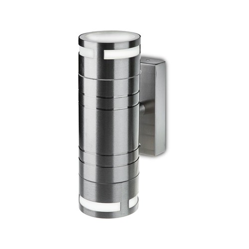 Applique murale GU10 avec éclairage haut/bas - Acier inoxydable, IP44 extérieur, sans source lumineuse