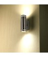 Applique murale GU10 avec éclairage haut/bas - Acier inoxydable, IP44 extérieur, sans source lumineuse