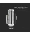 Applique murale GU10 avec éclairage haut/bas - Acier inoxydable, IP44 extérieur, sans source lumineuse