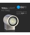 Applique murale GU10 avec éclairage vers le bas - IP44 extérieur, acier inoxydable, sans source lumineuse