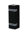 Applique murale carrée GU10 avec éclairage haut/bas - IP44 extérieur, noir, acier inoxydable, sans source lumineuse
