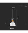 Suspension abat-jour en aluminium - blanc, E27
