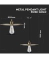 Suspension en métal or rose - Ø30cm, douille E27, excl. source lumineuse, design moderne