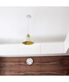 Suspension Ø25cm avec tête en bois, E27 - Blanc, aluminium, garantie 5 ans, sans source lumineuse