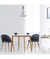 Suspension E27 blanche avec tête en bois - Max 60W, fer, sans source lumineuse