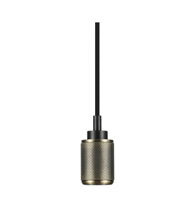 Suspension E27 en aluminium bronze - 1m de câble textile, rayures verticales, max 60W, IP20