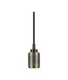 Suspension E27 en aluminium bronze - 1m de câble textile, rayures verticales, max 60W, IP20